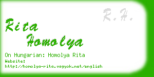 rita homolya business card